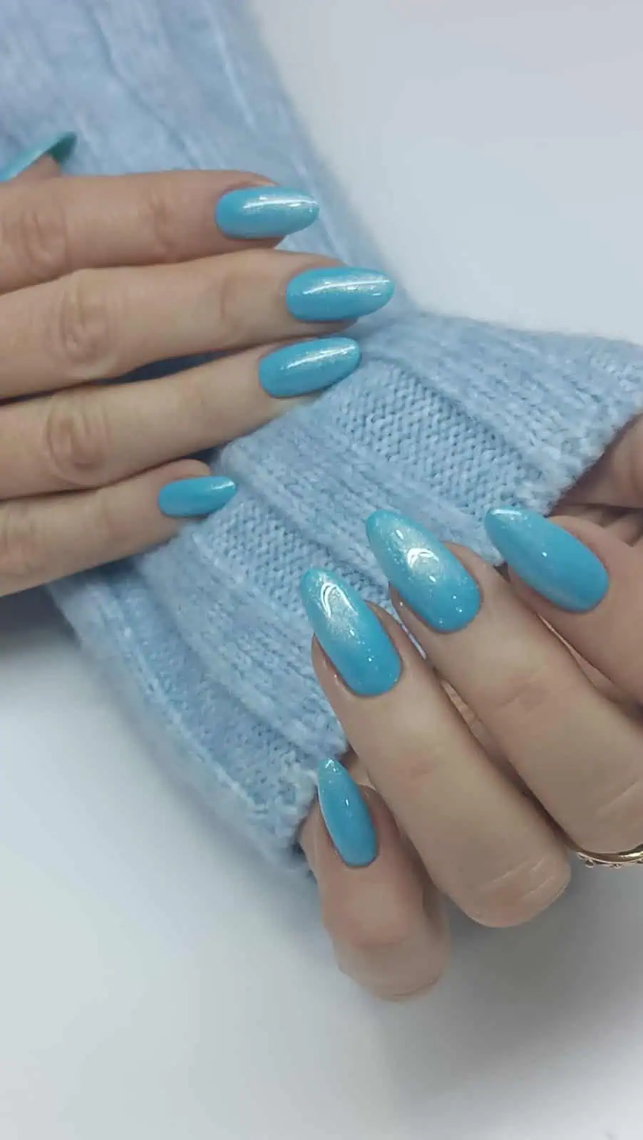 Clean almond gel manicure