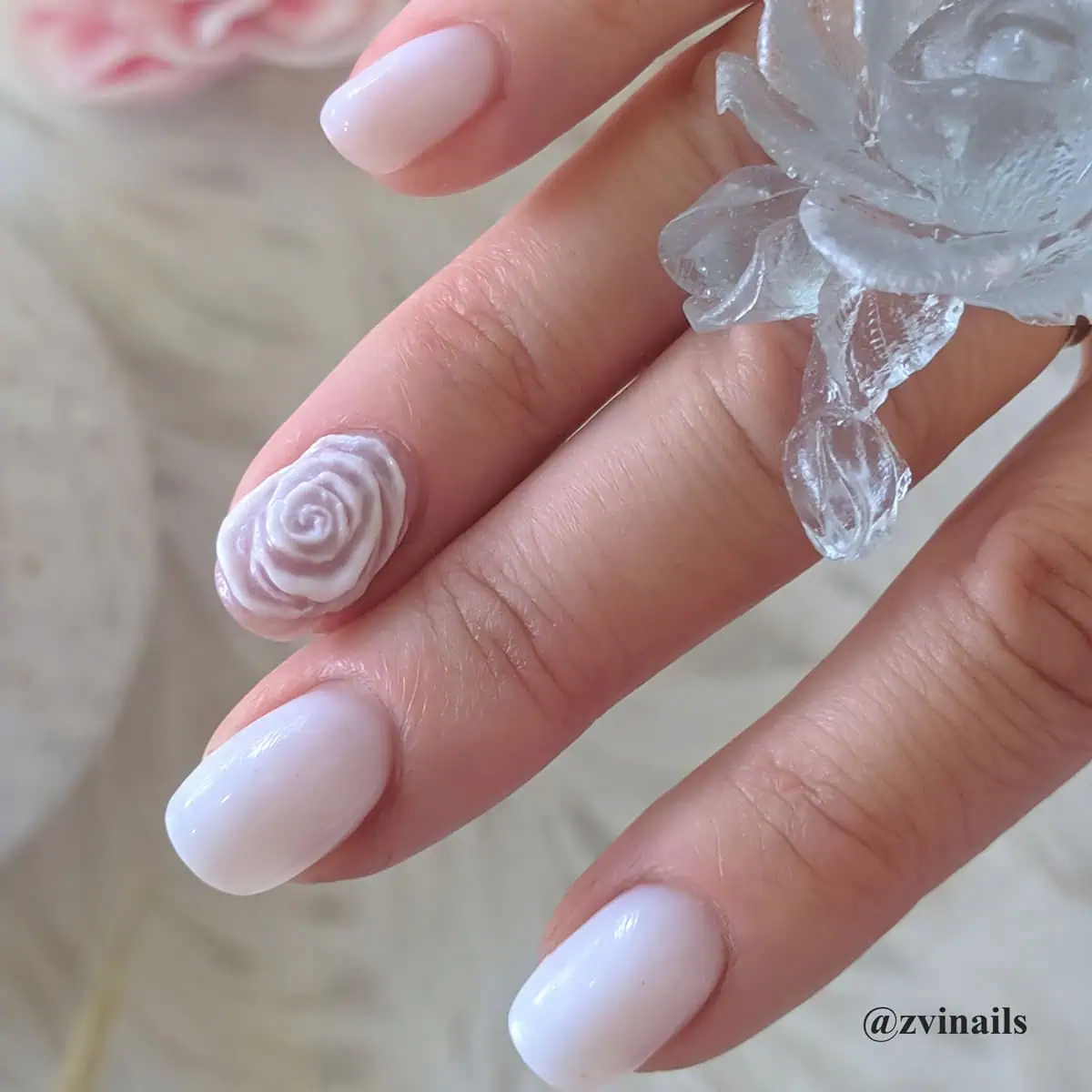 Extension with a 3D rose accent