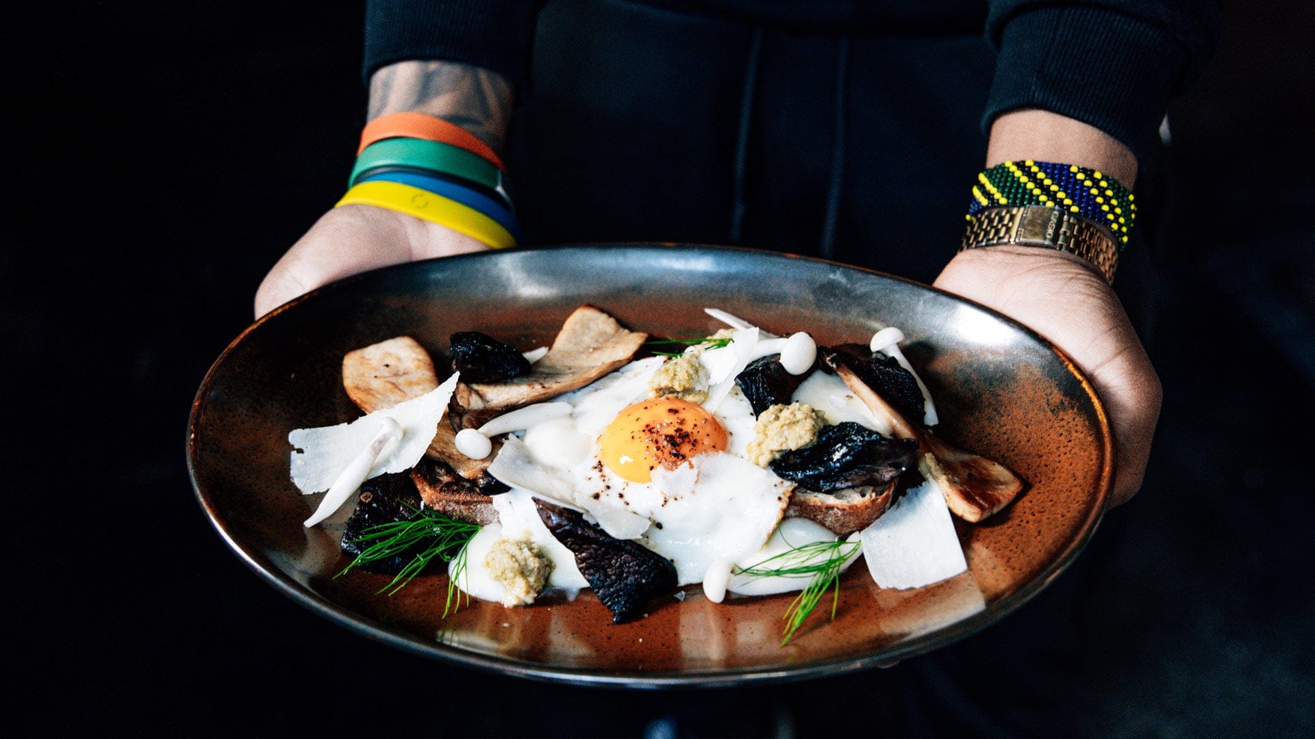 A shared table of breakfast at Nightjar